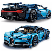 大型积木拼装兼容乐高科技机械组布加迪威龙奇龙超级跑车拼装模型高难度拼插玩具 [精装典藏限量版][碧空蓝]布加迪