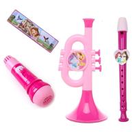 宝宝幼儿玩具物理发声小喇叭笛子吉他儿童口哨玩具吹奏乐器口琴麦克风男音乐女孩早教玩具 公主款笛子+口琴+喇叭+麦克风