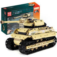 宇星模王积木玩具兼容乐高军事遥控履带坦克车拼插拼装儿童玩具车男孩 497颗粒遥控坦克车 497颗粒遥控坦克车