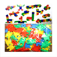 袋装积木拼插袋装雪花片儿童桌面早教训练幼儿园活动玩具开学活动小礼品 巧克力功积木约80个