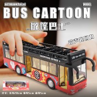 敞篷双层公交车玩具男孩可开儿童玩具车巴士车汽车模型仿真合金 敞篷公交车红