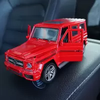 车内饰品摆件小汽车模型仿真合金中控装饰车模型摆件儿童玩具车子 大奔大G红[带可拆卸底座][尺寸:15.5×6×6cm]