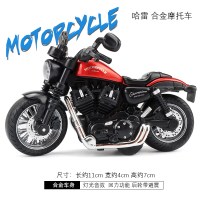 小孩玩具2-3岁小摩托车玩具车模型合金小汽车仿真小车儿童玩具车 红色哈蕾摩托车