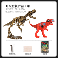 儿童仿真恐龙玩具塑胶化石模型套装动物考古霸王龙挖掘三角龙男孩 霸王龙化石+霸王龙模型