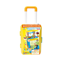 儿童过家家厨房玩具套装仿真厨具做饭3-6周岁宝宝女孩子煮饭男孩 黄色厨房拉杆箱卡纸装