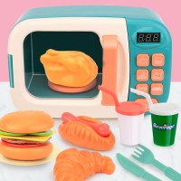 迷你仿真微波炉玩具过家家厨房儿童女孩3-6-8-10岁 圣日绿