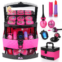 苏菲亚儿童化妆品套装公主彩妆盒女孩玩具女童宝宝圣诞节 芭比手提箱送化妆刷+指甲油