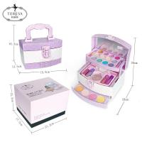 利姿儿童玩具化妆品套装彩妆指甲油女孩公主化妆盒小孩子口红 开心乐园手提箱