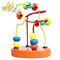 木丸子木制小绕珠串珠穿线积木儿童早教1-2-3岁婴幼儿力玩具 小圆绕珠*