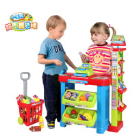 超市售货摊带收银机购物车儿童仿真过家家玩具女孩生日收银台