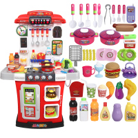 过家家儿童厨房玩具套装仿真大号厨具北美煮饭做饭5女孩宝宝3-6岁 大红色