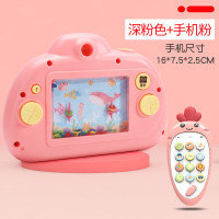 儿童照相机仿真拍照玩具宝宝卡通早教女孩男孩2-3-4-5岁6小孩 照相机深粉+手机玩具粉