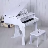 音乐之星儿童玩具钢琴木质宝宝玩具30键机械小钢琴启蒙乐器可弹奏 白色