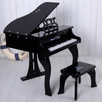 音乐之星儿童玩具钢琴木质宝宝玩具30键机械小钢琴启蒙乐器可弹奏 黑色