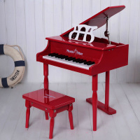 音乐之星儿童钢琴木质30键玩具小钢琴启蒙乐器早教生日可弹奏 红色