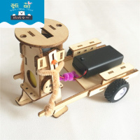 坦克车 科技小发明小制作diy材料包 学生科技课手工作业 拼装玩具 小人拉车(电动款)+电池材料包