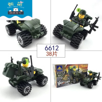 兼容legao军事积木玩具3-6周岁儿童塑料小颗粒拼装男女孩 先锋突击车[38颗粒]