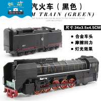 正版东风火车头/内燃机车 合金 仿真火车模型 儿童合金车玩具金属 复古蒸汽-火车+车厢[套装黑色]