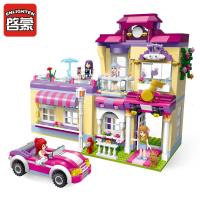 启蒙积木legao玩具女孩拼装房子组装汽车公主6系列7拼插8岁10 明星培训之家2007(734片)
