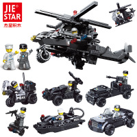 兼容乐高杰星拼装积木特警飞虎队直升机4儿童动手玩具5-6-8岁