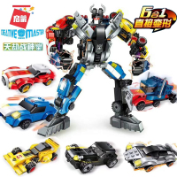 启蒙拼装积木legao男孩子直合体机器人战神6儿童力8玩具10岁 6合1天劫战神518片(送4礼)