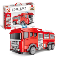 森宝603063消防车国产原创积木男孩子送礼玩具拼装积木