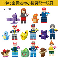 SY620神奇宝贝宠物小精灵皮卡丘妙蛙种子儿童拼装积木玩具