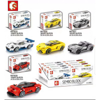 森宝名车赛车跑车兼容乐高全套GTR布加迪威龙福特儿童积木玩具 607025-28
