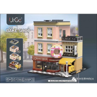 优格积木 UG-10180烘焙屋街景BAKE SHOP国产积木甜品店甜甜圈街景