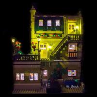 HiBrick灯饰 巴黎餐厅 适用乐高10243 街景系列积木 LED灯光灯具 请注意:仅售灯饰,不含积木