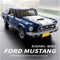 S牌王牌国产福特野马大众T1迷你甲壳虫汽车积木拼装玩具模型 福特野马