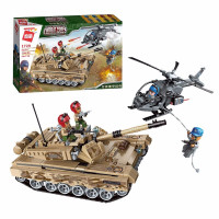 启蒙积木战地系列1725 1726 1727 1728 1729潜艇1730军事拼装玩具legao 1729空袭重甲坦克