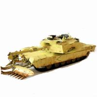 小号手军事模型拼装模型1/35 M1A1德国豹2A6公羊主战坦克扫雷犁00335模型 带扫雷犁-335