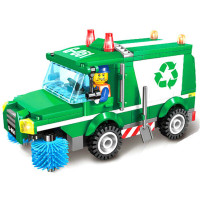 启蒙城市系列街景车1129拼装积木城市车男女孩城市屋场景加农炮星际战争儿童拼插玩具 1111垃圾车