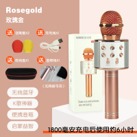 儿童玩具女孩3-6生日女童12-45女孩子节日公主乐器K歌789 土豪金蓝牙K歌送话筒套音频线收纳盒