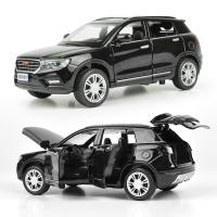长城哈弗H6越野车合金仿真途观小汽车模型金属儿童玩具车回力开 黑途观送:电池+路标+底座