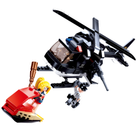 兼容乐高警察局3城市警察特警指挥车拼装积木儿童玩具6-10岁 警察突击直升机