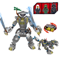 拼图兼容乐高男孩幻影忍者人仔金神龙拼装积木玩具3-6-10岁 两变泰坦武士机甲猛虎