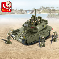 兼容乐高启蒙军事拼装积木飞机坦克炮哨站载兵车儿童玩具 梅卡瓦坦克(344片,5人)