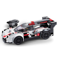 小鲁班兼容乐高城市F1方程式超级赛车跑车模型拼装积木组装汽车系列男孩子玩具6岁8小颗粒9 极限竞速超跑-奥迪R18