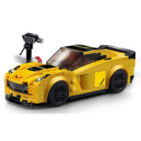 小鲁班兼容乐高城市F1方程式超级赛车跑车模型拼装积木组装汽车系列男孩子玩具6岁8小颗粒9 极限竞速超跑-雪佛兰Z06