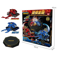 灵动创想正版超甲虫战记玩具竞技对战反斗甲虫战车套装玩具儿童 超甲虫战记竞技激战套装-塔罗斯&梅塔基