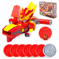 瑞华行激战奇轮3玩具儿童射击烈焰神兽神变形对战升级套装 烈焰爆炫神枪80218