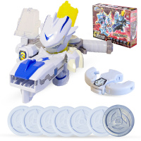 瑞华行激战奇轮3玩具儿童射击烈焰神兽神变形对战升级套装 蓝鲨爆炫神枪80223