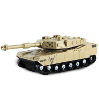 坦克模型儿童玩具车声光军事导弹惯性双轴承坦克车模型玩具 木兰色文艺-声光坦克
