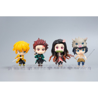 鬼灭之刃灶炭治郎灶祢豆子弥豆子手办我妻善逸手办模型摆件 鬼灭之刃Q版一套4个 祖国版