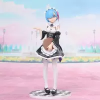 浴服蕾姆手办模型机箱摆件从零开始棉花糖和服浴衣雷姆公仔 新款蕾姆(圆格子底座) 国产手办