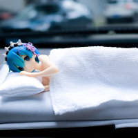 浴服蕾姆手办模型机箱摆件从零开始棉花糖和服浴衣雷姆公仔 睡姿雷姆可拆版 国产手办