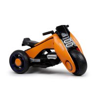 儿童电动车可坐人摩托车三轮汽车男女孩宝宝童车超大号双驱动玩具 中号[橘色]带音乐早教灯光