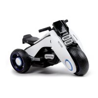 儿童电动车可坐人摩托车三轮汽车男女孩宝宝童车超大号双驱动玩具 中号[白色]带音乐早教灯光